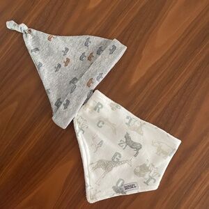 Infant Hat & Bib Set-Badgley Mischka/Carter's Child of Mine/0-3 months
